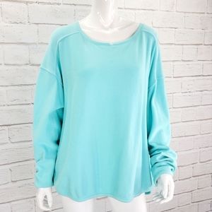 Prairie Cotton Aqua Oversized Hi-Low Top/Tunic Size:XL GUC!